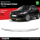 Volkswagen Tiguan Krom için Ön Tampon Çıtası 2020 Üzeri (Mat Krom) thumbnail 1