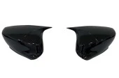 Peugeot 301 2012 için Sonrası Batman Yarasa Ayna Kapağı (Piano Black) - 1