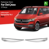 Volkswagen Transporter T6.1 için Krom Far Üst Çıtası 2 Parça. 2020 Üzeri - 1