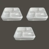 Dağyüce Tek Kullanımlık Köpük 4 Bölmeli Tabldot Köpük Tabak - 26.5x30 Cm. - 10 Adetlik 3 Paket thumbnail 1