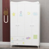 Garaj Home Yıldız 4 Kapaklı 2 Çekmeceli Dolap - Uykucu thumbnail 1