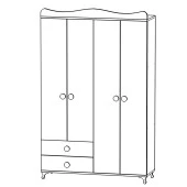 Garaj Home Yıldız 4 Kapaklı 2 Çekmeceli Dolap - Uykucu thumbnail 4