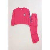 Dmb Kids M9737 Baskılı Kargo Cepli Kız Çocuk Eşofman Takımı- 7/8 Yaş - 1