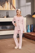 Mecit 5002  Pudra Hamile Lohusa 3 Lü Pijama Sabahlık Tk - 3