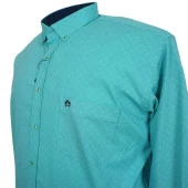 Büyük Beden Likralı Mevsimlik Gömlek Yeşil - 2