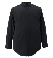 siyah Erkek Büyük Beden Uzun Kol Klasik Gömlek - 1