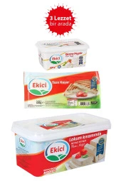Ekici Tam Yağlı Beyaz Peynir 800gr + Taze Kaşar Peyniri 600gr + Süzme Peynir 400gr 3'lü Lezzet Paketi - 1