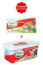 Ekici Tam Yağlı Lokum Kıvamında Beyaz Peynir 800 g + Ekici Taze Kaşar Peyniri 600 gr 2'li Lezzet Paketi - 1