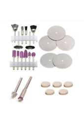 -24 Adet Mini Taşlama Zımparalama Fırçalama Seti Dremel Gravür Set - 1