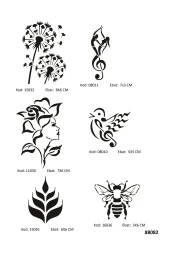 Müzik Ve Doğa Geçici Dövme Şablonları Seti Spreysiz - 1