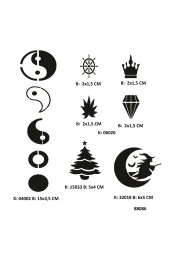 Minimal Parmak ve Sırt Geçici Dövme Stencil Seti Spreysiz - 1