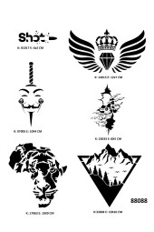 Kanat ve Vahşi Doğa Geçici Dövme Kalıpları Sadece Desen - 1