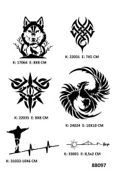 Vahşi Modeler Geçici Dövme Kalıpları Sadece Desen - 1