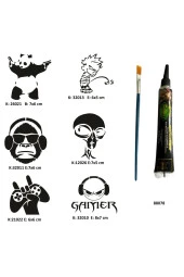 Çılgın Oyuncu Tüp Kına ve Fırça hediyeli Tattoo Geçici Dövme Seti - 1