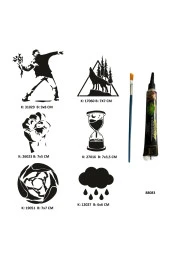 Dik Duruş Tüp Kına ve Fırça hediyeli Tattoo Geçici Dövme Seti - 1