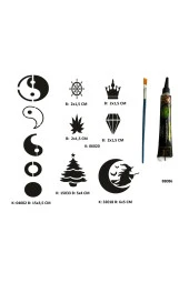 Minimal Parmak ve Sırt Serisi Tüp Kına ve Fırça hediyeli Tattoo Geçici Dövme Seti - 1