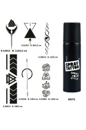 Şerit Sırt Bacak Spray Tattoo Geçici Dövme Seti Dark Sprey Dövme Kiti - 1