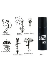 Zarif Kadın Spray Tattoo Geçici Dövme Seti Dark Sprey Dövme Kiti - 1