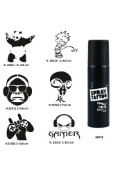 Çılgın Oyuncu Spray Tattoo Geçici Dövme Seti Dark Sprey Dövme Kiti - 1