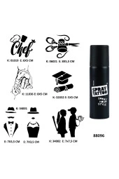 Sanatsal Modeller Spray Tattoo Geçici Dövme Seti Dark Siyah Sprey - 1