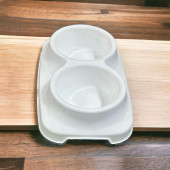 2 bölmeli 1 litre kedi köpek mama ve su kabı - 2