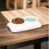 2 bölmeli 1 litre kedi köpek mama ve su kabı - 3