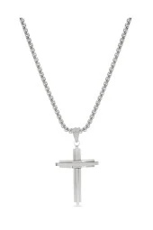 Çelik Zincir Haç Kolye thumbnail 1