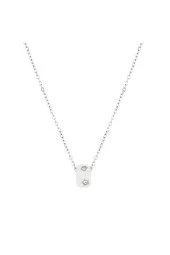 Welch Çelik Minimal Taşlı Top Kolye - 1