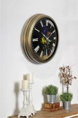Dream Gift 40 cm Eskitme Metal Vazolu Çiçek Duvar Saati - 2