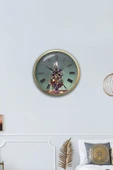 Platin Saat 40 Cm Eskitme Metal Vazolu Çiçek Duvar Saati - 4