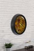 AİB STORE Hediyelik 40 Cm Siyah Metal Harita Duvar Saati - 2