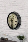 Platin Saat Hediyelik 40 Cm Siyah Metal Kitap Duvar Saati - 3
