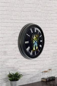 AİB STORE 40 Cm Siyah Metal Kitap - Insan Duvar Saati - 2
