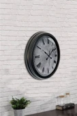 AİB STORE Hediyelik 40 Cm Siyah Metal Kreter Duvar Saati - 2