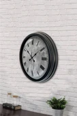 AİB STORE Hediyelik 40 Cm Siyah Metal Kreter Duvar Saati - 3
