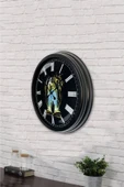 AİB STORE 40 Cm Siyah Metal Kitap - Insan Duvar Saati - 3