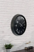 AİB STORE Dekoratif Hediyelik 40 Cm Siyah Metal Modern Tasarım Duvar Saati - 4