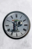 AİB STORE Hediyelik 40 Cm Siyah Metal Para Duvar Saati - 1