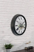 AİB STORE 40 Cm Siyah Metal Nostalji Ev Duvar Saati - 2