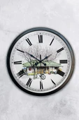 AİB STORE 40 Cm Siyah Metal Nostalji Ev Duvar Saati - 1