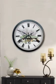 AİB STORE 40 Cm Siyah Metal Nostalji Ev Duvar Saati - 4