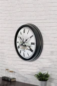 AİB STORE 40 Cm Siyah Metal Nostalji Ev Duvar Saati - 3