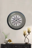 AİB STORE 40 Cm Siyah Metal Roma Rakamlı Duvar Saati - 4