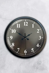 Hediyelik 40 Cm Siyah Metal Siyah Duvar Saati thumbnail 1