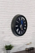 AİB STORE Hediyelik 40 Cm Siyah Metal Tüy Duvar Saati - 4