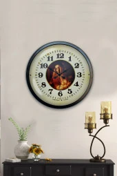 AİB STORE 40 Cm Siyah Metal Tablo Kadın Duvar Saati - 2
