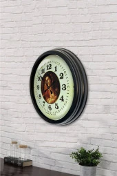 AİB STORE 40 Cm Siyah Metal Tablo Kadın Duvar Saati - 3