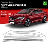 Renault Megane 4 için Sedan Krom Cam Çerçevesi 12 Parça. 2016 Üzeri thumbnail 1