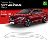 Renault Megane 4 için Sedan Krom Cam Üst Çıtası 6 Parça. 2016 Üzeri thumbnail 1