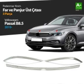 Volkswagen Passat B8.5 için Krom Far Üzeri Çıta Seti 3 Parça 2019 Ve Üzeri - 1